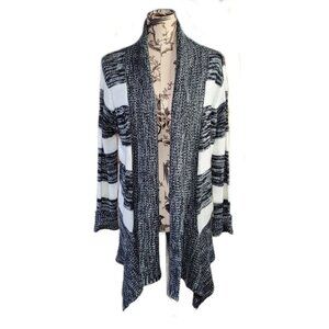 Due Time Size L Maternity Belted Open Front Cardigan Sweater Asymmetric Hem